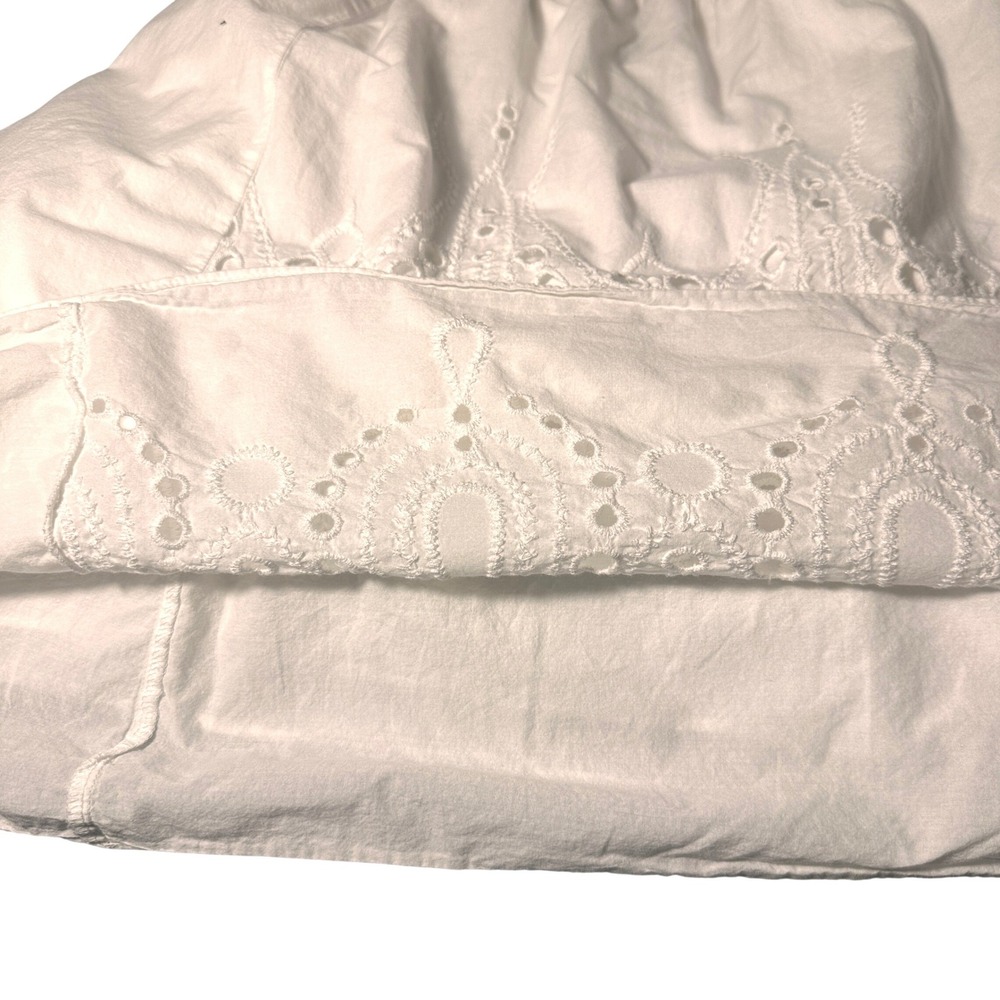 Elle‎ Eyelet Dress Women White Cotton Size M Halter Neck Smocked Back Coquette - Picture 10 of 16